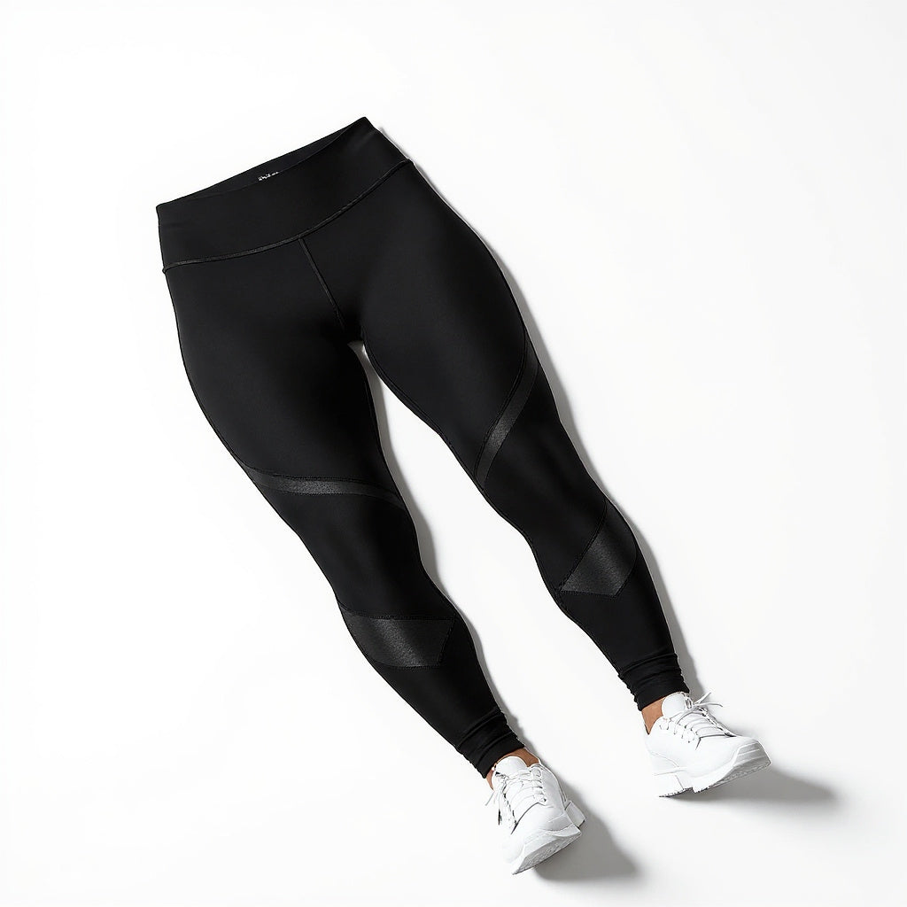 Image 2 Angle View of compression workout leggings, sleek,modern,minimalist,athletic,versatile
