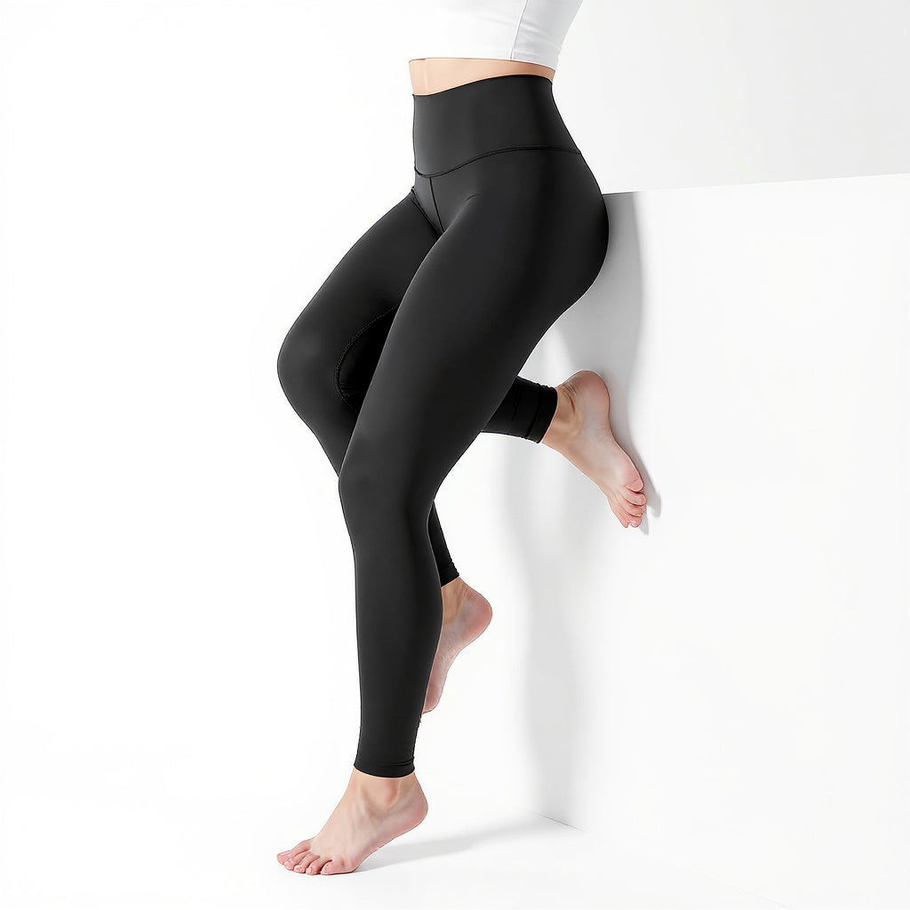 Image 2 Angle View of high-waisted yoga leggings, sleek, modern, minimalist, athleisure, versatile