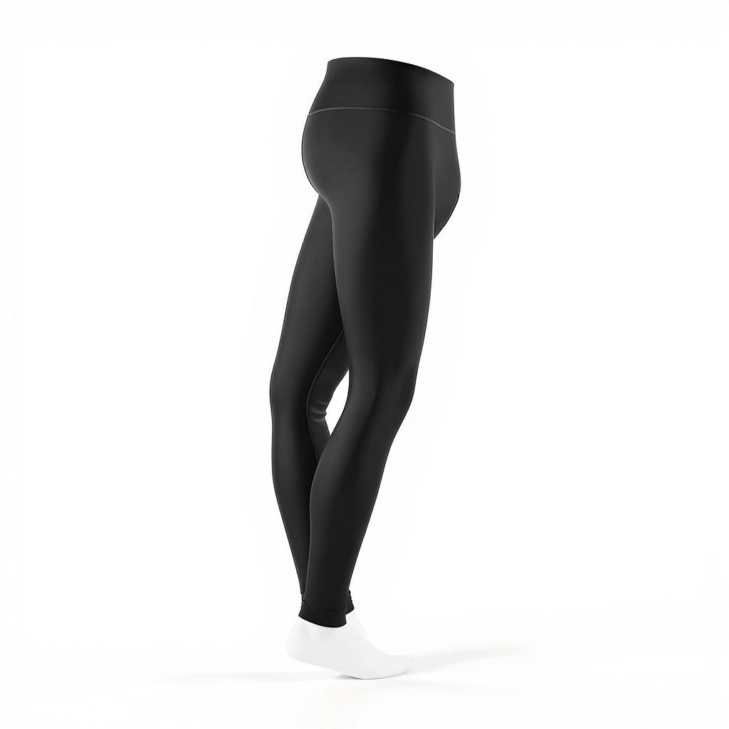Image 3 Side View of high-waist running leggings, sleek,modern,athletic,versatile,minimalist