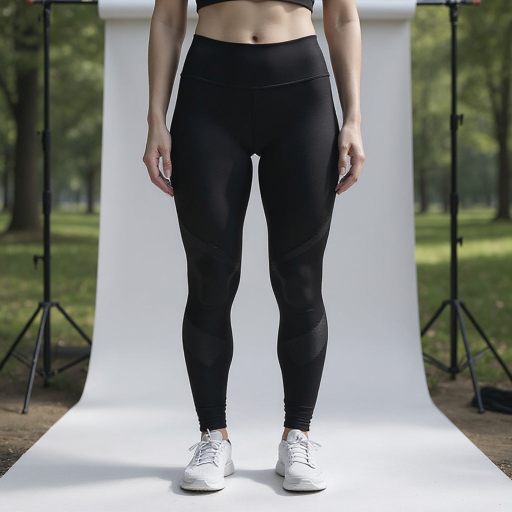 Image 4 Lifestyle Shot of compression workout leggings, sleek,modern,minimalist,athletic,versatile