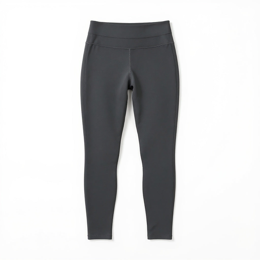 Women Nylon-Spandex Yoga Leggings Black neatly folded on clean white background